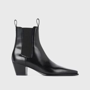 Toteme City Ankle Boot in Black Leather